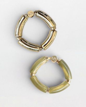 By Lilla Lime Champagne Capsule Bracelet Hairtie Set at Nordstrom, Size 7