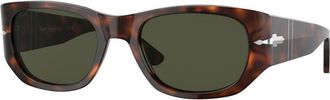 Persol Green Rectangular Unisex Sunglasses PO3307S 24/31 52