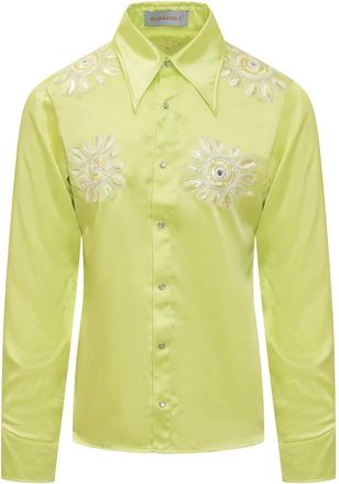 Bluemarble Bloemenoverhemd - Heren - Casual Overhemden - Groen - M - Overhemden