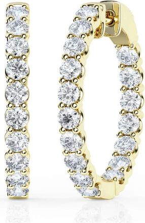 Grown Brilliance 5 Carat Round Lab Grown Inside Out Diamond Huggie Hoop Earrings