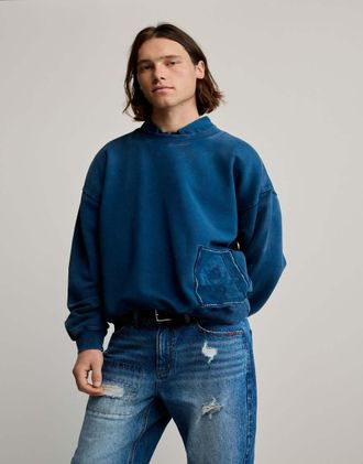 Desigual Felpa blu con logo