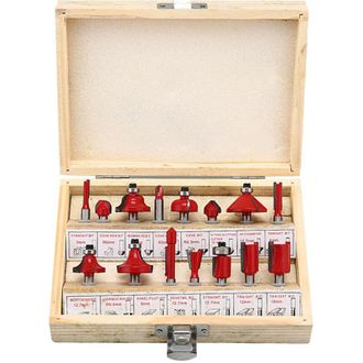 OEM Juego De 15 Fresas Para Router, Juego De Herramientas Para Trabajar La Madera, Juego De Fresas Para Router En Una Caja De Madera, Herramientas De Carb