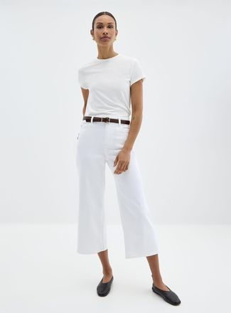 Yoga Jeans by Second Womens Lily cropped white jean Fit: Wide leg, high rise