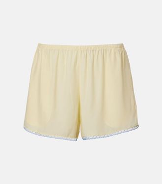 Sir. Shorts in seta con pizzo