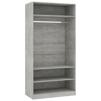 Berkfield Home Wardrobe Concrete Grey 100x50x200 cm Engineered Wood | Size: 100 x 50 x 200 cm