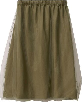 Fabiana Filippi Gonna midi con strato in tulle - Verde