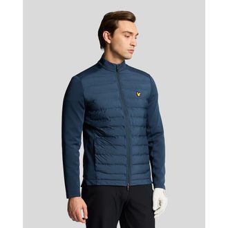 Lyle & Scott Hybrid Quilted Full Zip Golf Jacket in Ryder Blue at Nordstrom, Size Xx-Large