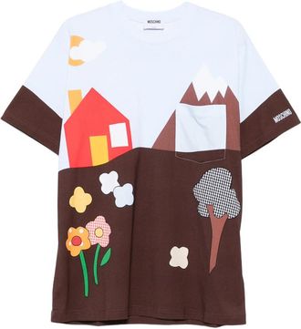 Moschino House-mountain Print T-shirt