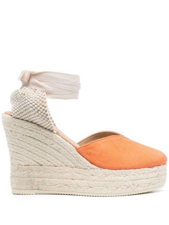 Maneb&igrave; Espadrilles met sleehak - Oranje
