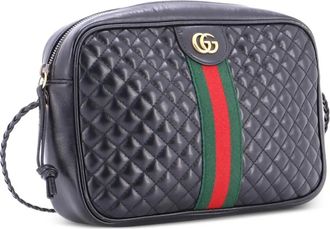 Gucci Trapuntata gewatteerde leren kleine crossbodytas - Zwart