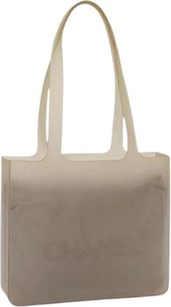 Chanel Pre-owned Tote Bags, female, Gray, Size: ONE SIZE Pre-owned Rubber Tote Bag
