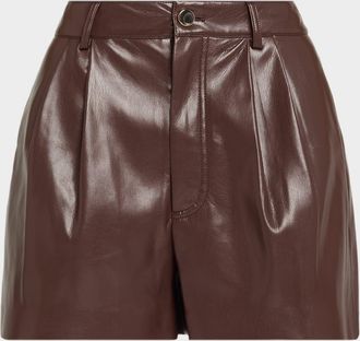 Alice & Olivia Conry Vegan Leather Trouser Shorts