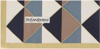 Saint Laurent Quadratisches Halstuch aus Seidentwill Rayures et Triangles