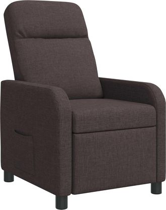 vidaXL Recliner Marr&oacute;n Oscuro Tela Vidaxl