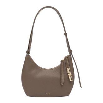 Furla Tassen, Dames, Beige, ONE Size, Leer, Goccia S Schoudertas