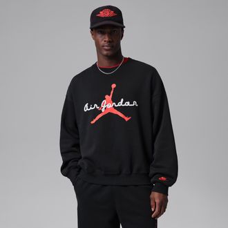 Nike Jordan Mens Jordan Brooklyn Fleece Crewneck Sweatshirt in Black | IF1845-010