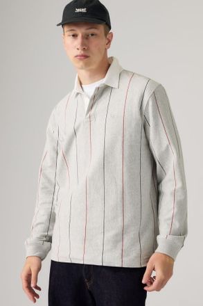Levi's Union Rugby Shirt - Hombre - XL - Gris / Barrett Stripe Light Grey Heather Emboldened