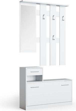 Vicco Armadio da ingresso Billy, Bianco, 25 x 191 cm