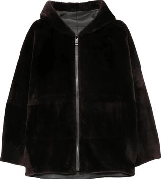 Simonetta Ravizza Nepbont & Lammy Coat - Dames - Jassen - Bruin - XS - Nepbont - Jassen