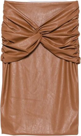 Elisabetta Franchi Rokken Bruin - Dames - Kokerrokken - Bruin - L - Leer - Rokken