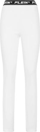 Philipp Plein Broeken, Dames, Wit, W26, Denim, Denim Super High Waist Legging