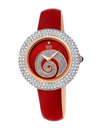 B&uuml;rgi Burgi Womens Patent Leather Diamond Watch