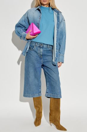 The Attico T-shirt With Shoulder Pads, Womens, Blue