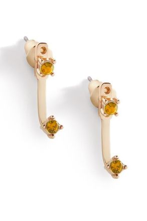 Mint & Lily Birthstone Drop Ear Jacket Earrings in November Topaz at Nordstrom