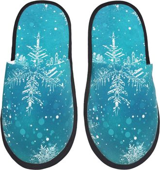 Generic Camping Slippers Christmas Snow Soft Slippers Breathable Cotton Slipper For Bedroom Women Holiday L