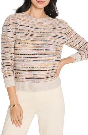 Nic+Zoe Mirage Seamed Cotton Blend Sweater in Pink Multi at Nordstrom, Size Xx-Large