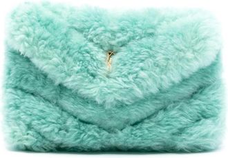 Saint Laurent Pre-owned Clutches, female, Green, Size: ONE SIZE Pre-owned Fluffy Envelope Clutch