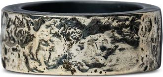 Parts Of Four Sistema Fuse ring - unisex - Oxidised Sterling Silver/White Gold - 10 - Black