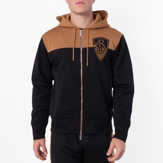 Burberry Logo Patch Front Zip Hoodie, Size X-Small