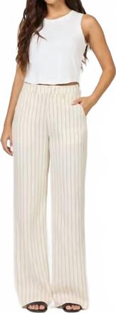 Dear John Denim Brandy Wide Leg Stripe Pant In Creamy Black