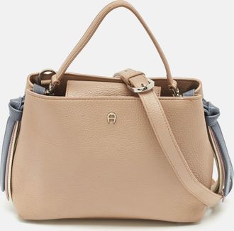 Aigner Beige Leather Top Handle Bag