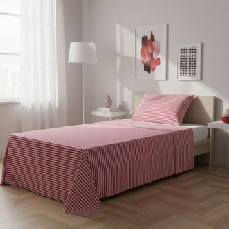 KASANOVA Parure letto singolo righe rosso Young