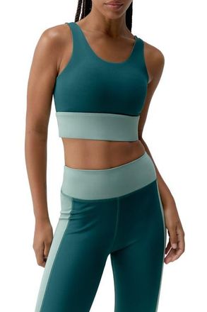 Born Living Yoga Maiko Medium Support Performance Sport Top in Iceberg Green/deep Green at Nordstrom, Size X-Small Eu