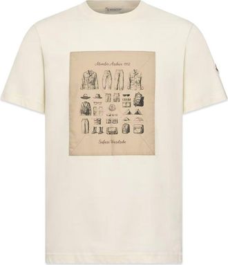 Moncler SEASONAL PRINT T SHIRT Size: L, colour: BEIGE