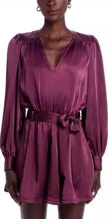 Ramy Brook Montana Belted Mini Dress In Pinot Noir