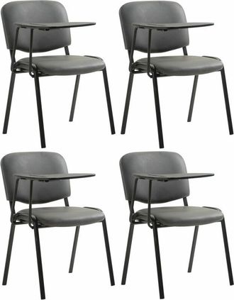 Clp Set di 4 sedie Ken con tavolo pieghevole in similpelle grigio