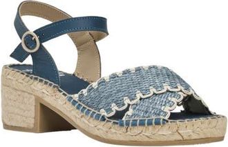 Andr&eacute; Assous Calista Espadrille Ankle Strap Platform Sandal in Chambray at Nordstrom, Size 11