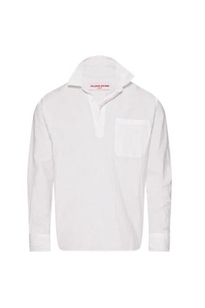 Orlebar Brown Mens Shanklin Long Sleeve Shirt In White