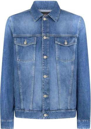 Dondup Katoenen Blazer met Lange Mouwen en Knoopsluiting - Heren - Spijkerjassen - Blauw - XL - Katoen - Jassen