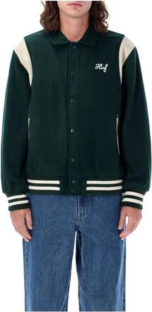 HUF Groene Hunter Buitenkleding Jas Aw 24 - Heren - Bomber jackets - Groen - M - Wol - Jassen