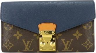Louis Vuitton Pre-owned Wallets, female, Brown, Size: ONE SIZE Pre-owned Portefeuille Pallas Monogram Leather Long Wallet