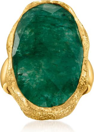 Ross-Simons Emerald Ring in 18kt Gold Over Sterling