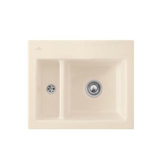 Villeroy & Boch Villeroy&boch - Fregadero De 1 Seno Y Medio Villeroy Et Boch Subway 60 Xm 62 X 51 Cm Sin Escurridor Marfil Ceramicplus Con Desag&uuml;e Autom&aacute;tico