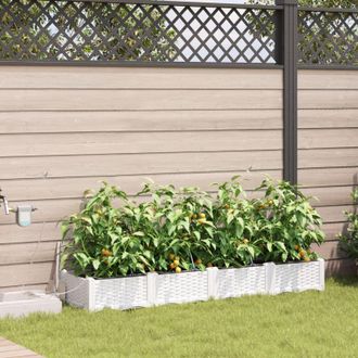 Berkfield Home Garden Planters with Water Irrigation System 4 pcs White