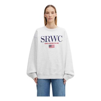 Sporty & Rich Sweatshirt met geborduurd logo - Dames - Sweatshirts - Grijs - S - Katoen - Hoodies & sweatvesten