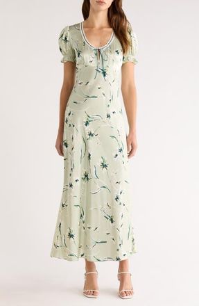 Rails Allison Floral Tie Front Maxi Dress in Mint Linnea at Nordstrom, Size X-Small
